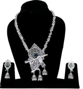 Elegant Krishna Flute Necklace Set