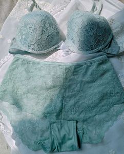 Elegant Lace Bra &amp; High-Waist Panty Set