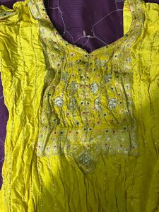 Vibrant Yellow Kurta with Intricate Embroidery