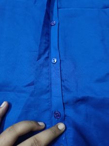 Shein Blue Sleeveless Collared Shirt