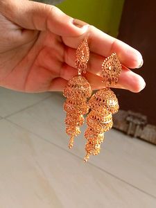 3 Layerd Golden Jhumka