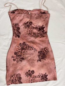 Stunning Pink Floral Print Mini Dress