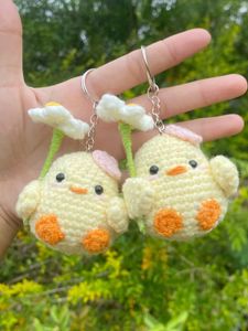 Handmade Crochet Chick Keychain