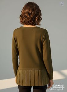 Elegant Olive Green Embellished Top
