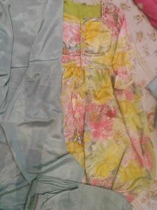 Beautiful Floral Kurta Set with Dupatta