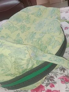 Light Green Floral Quilted Handbag