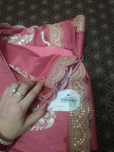 Pink Paisley Saree