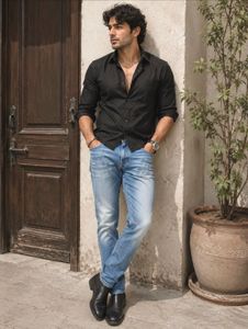 CELIO Men's Blue Wash Slim Fit Jeans