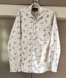 Men's Floral Print Button-Down Shirt