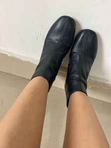 Stylish Black Leather Ankle Boots