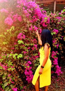 Yellow Sleeveless Dress with Open Back