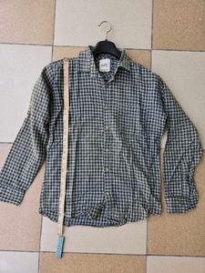 Checked Mahendi colour Casual Shirt