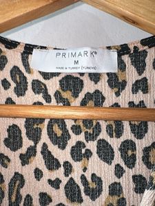 Cute Leopard Print Tiered Mini Dress