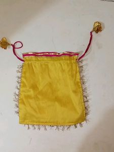 Girls Yellow And Pink potli