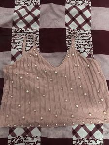 Pink Pearl Embellished Cami Top