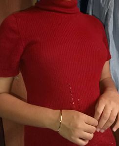 Sparkling Red Knit Top