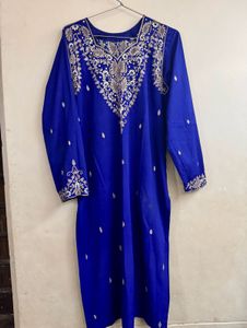 Royal Blue Embroidered Kurta