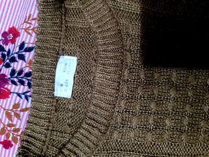 Sale Brown Knit Pullover Sweater