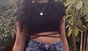Crop top with tie detail (S size) h&amp;M