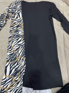 Stylish Black &amp; Zebra Print Gown