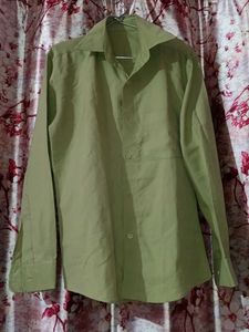 Boys Casual Olive Green Shirt