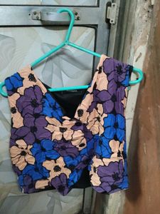 Stylish Floral Print Crop Top