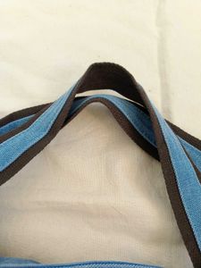 Canvas Hobo Bag - Teal &amp; Brown