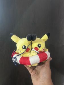 Cute Pikachu Plush Toy Duo with Ring