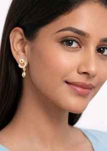 Elegant Gold Earrings with AD Stone combo of 2