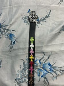 chrome hearts multicoloured patches belt