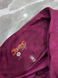 Women's Burgundy Patterned Athleisure Leggings