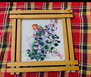 Framed Bird Painting