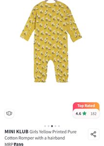 Cute Baby Girl Yellow Floral Romper &amp; Headband Set