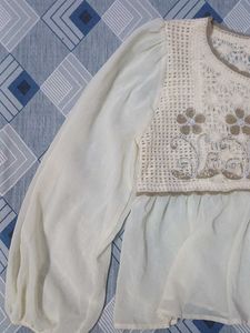 Boho Lace Trimmed Blouse