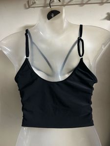 Black Strappy Sports Bra Top