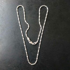 Pure Silver ._. Dot Ball Mix Snack Chain  22"inc