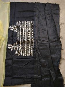 New Saree,Blouse Pc💚bangles 🩷 earrings