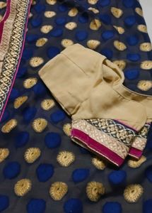 Embroidered Blue Saree