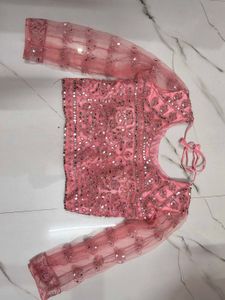 Elegant Pink Sequinned Lehenga Choli Set