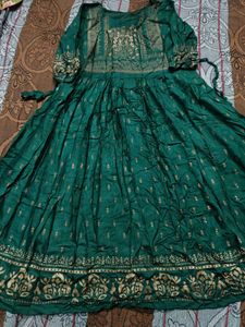 Elegant Teal Green Ethnic Anarkali Dress for Women