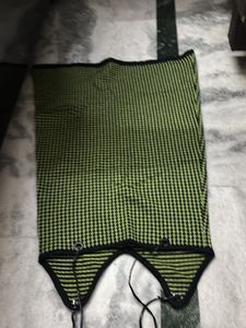 Chic Green Houndstooth Pinafore Dress