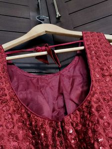 Stylish Sparkling Red Sequined Blouse