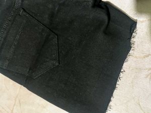 Black Denim Cut-Off Shorts