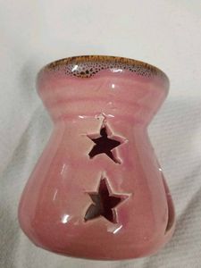 Pink Ceramic Aroma Diffuser With Candle
