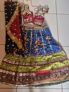 Vintage Indian Embroidered Lehenga Set