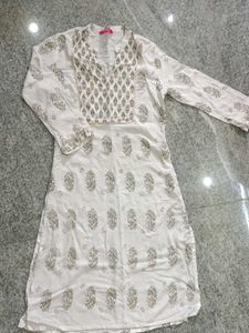 Elegant White Printed Kurta