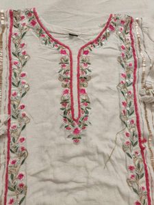Embroidered Kurta with Tassels