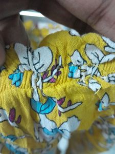 Yellow floral Half Shoulder top