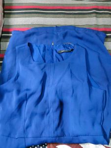 Elegant Blue Sleeveless Dress