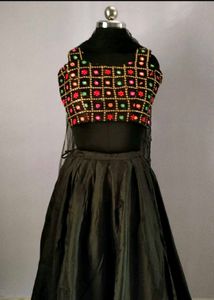 Black Embroidered Lehenga Set